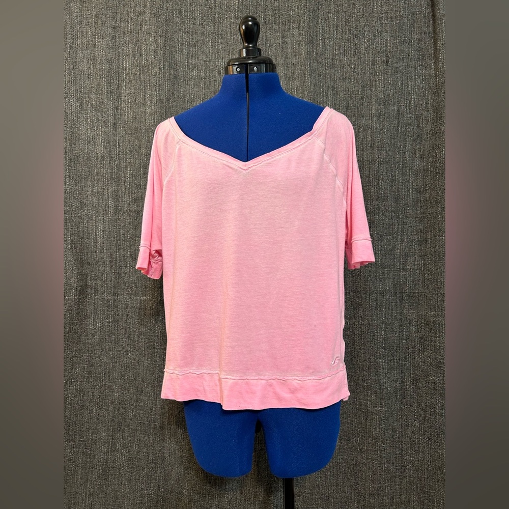 Pink Hollister V-neck T-shirt, Size L